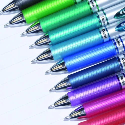 Miniatura 16 de Pentel EnerGel Pearl RTX, 0.028 in, tinta negra, caja de 12 (BL77PWP-A)