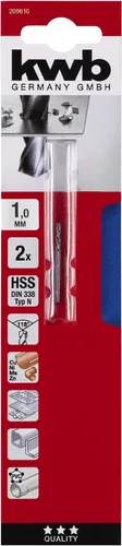 Miniatura 2 de kwb Broca metálica laminada y tratada al vapor HSS de 0.039 in con ángulo de punto de 118 ° para taladros inalámbricos comunes y máquinas de taladro