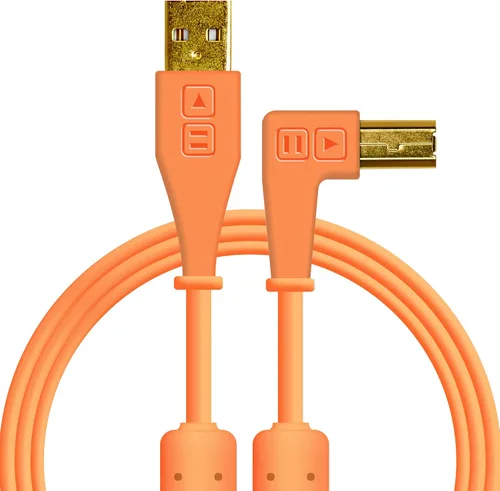 Miniatura 9 de DJ TechTools Chroma Cables USB-A a USB-B en ángulo recto 4.9 ft / 5 pies Audio optimizado Blindado de interferencias Brida para cables Verde