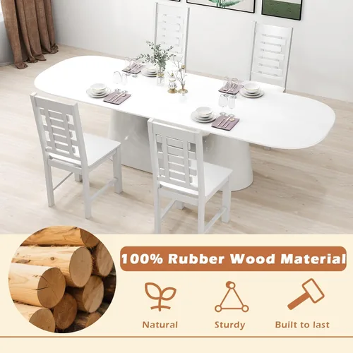Miniatura 6 de GOFLAME Juego de 2 sillas de comedor de madera, sillas de cocina modernas con patas de madera de goma y respaldo alto, sillas laterales sin brazos