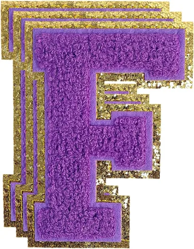 Miniatura 9 de 3 parches de números de chenilla negra, tamaño grande de 4-1/2" parches de números para planchar, parches universitarios para ropa, 8" Borde oro rosa