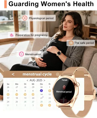 Miniatura 4 de Relojes inteligentes para mujer, 1.27 pulgadas, pantalla táctil TFT, reloj inteligente para responder/hacer llamadas, seguimiento de actividad