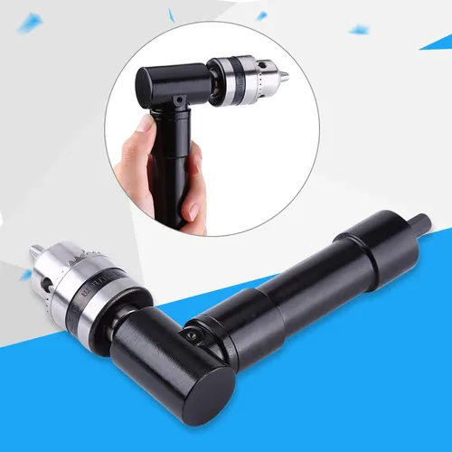 Miniatura 5 de Adaptador de taladro de ángulo recto Extensión de mandril de vástago hexagonal de 90 grados 0.315 in para taladros eléctricos