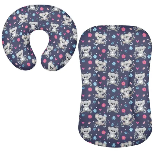 Miniatura 13 de Funda para tumbona de bebé floral de hongos bohemios y funda de almohada de lactancia, 2 piezas, ovalada, reloj de arena, rectangular, para moisés