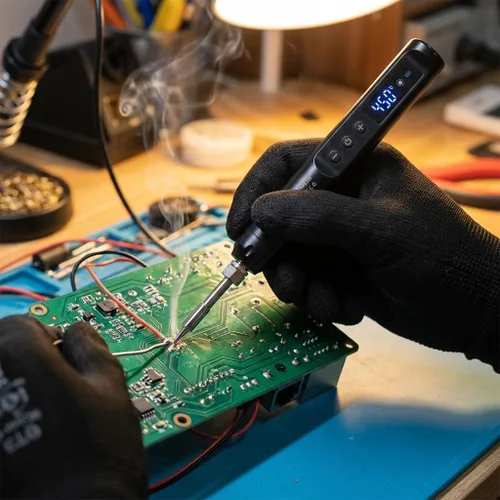Miniatura 7 de Kit de soldador inalámbrico con pantalla LCD, herramienta de soldadura recargable por USB portátil para electrónica, proyectos de bricolaje