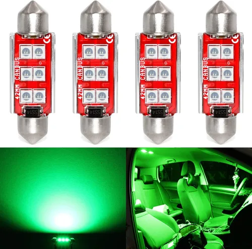 Miniatura 12 de PHINLION - Bombillas LED 578, superbrillantes 3030 6-SMD, Festoon 41 mm, 42 mm, bombillas LED 211-2 212-2 para luces de cortesía, domo, mapa, baúl