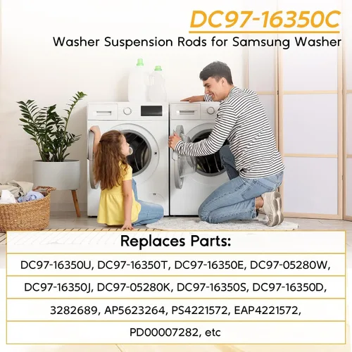 Miniatura 4 de WA50R5200AW WA50R5400AW WA50R5400AW WA50R5400AV WA45T3200AW WA400PJHDWR Varillas de suspensión de arandela, reemplazo DC97-16350C DC97-16350E