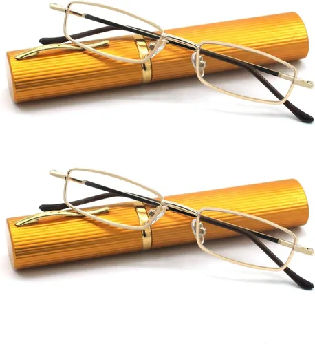 Miniatura 17 de Gafas de lectura de tubo ligero y compacto ultra delgado con estuche de aluminio de clip portátil