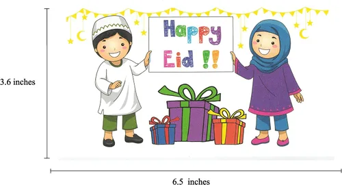 Miniatura 3 de Zaffron Eid - Sobres de dinero para regalo navideño, para familias, celebran el diseño de Eid (paquete de 8)