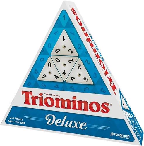 Miniatura 3 de Pressman Tri-Ominos - Azulejos triangulares de edición Deluxe con hilanderos de latón, 5 pulgadas
