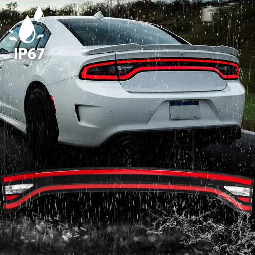 Miniatura 6 de FIONE Luz trasera central trasera para Dodge Charger 2015-2024, lente roja, montaje de lámpara de luz LED de respaldo de compuerta trasera
