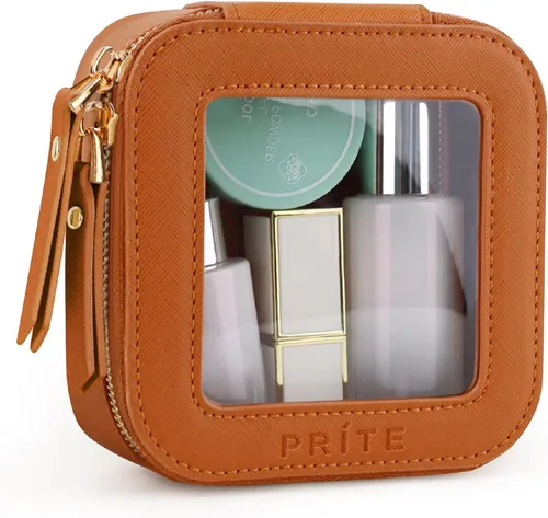 Miniatura 23 de Prite Bolsa de maquillaje transparente, estuche organizador de cosméticos, bolsa de aseo de viaje impermeable, bolsa para el cuidado de la piel