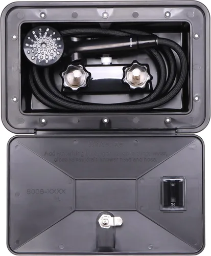 Miniatura 2 de Kit de Caja de Ducha Exterior para RV al Aire Libre para RV, Cámper, Camioneta, Remolque de Viaje, Autocaravana y Barco, Negro