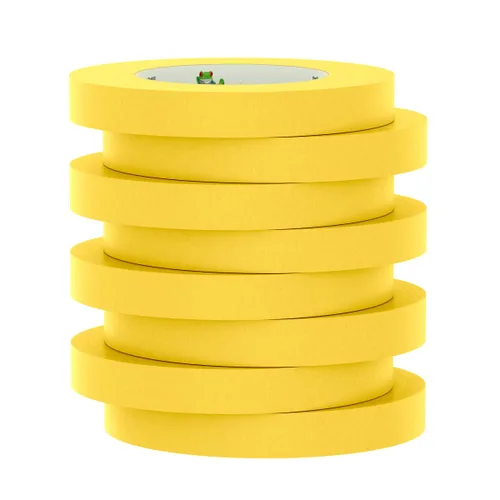 Miniatura 2 de FrogTape Cinta adhesiva de grado de rendimiento de temperatura moderada dorada 225, adherencia media-alta, 0.709 in x 180.4 ft, 8 rollos por paquete