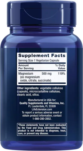 Miniatura 3 de Life Extension Cápsulas de magnesio 500 mg, vitamina C 1000 mg con fitosoma de bio-quercetina - corazón, hueso, salud inmunológica - 200 cápsulas