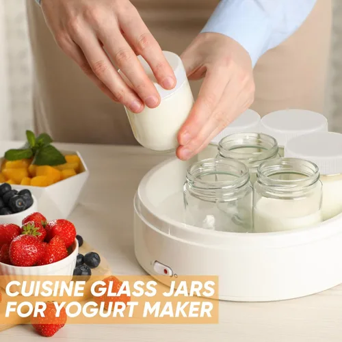 Miniatura 3 de Baderke 16 recipientes de avena durante la noche con tapas, tarros de vidrio para yogur reutilizables para yogurt, recipientes de yogur para pudín