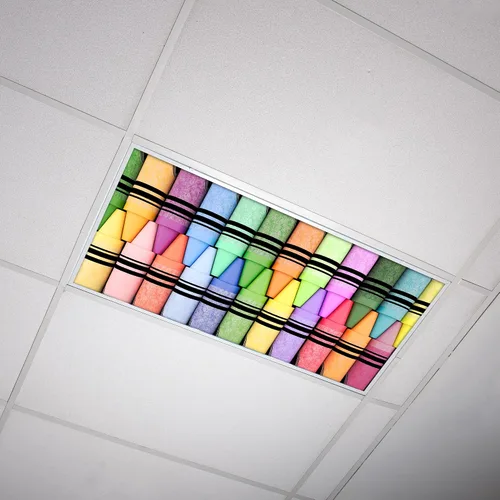 Miniatura 12 de Cubierta de luz fluorescente para luces de techo, decoración de aula, inserto de película retroiluminada de alta calidad, 2 x 4
