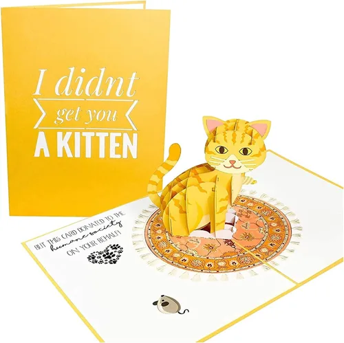Miniatura 11 de PopLife Tarjeta desplegable 3D de gatos jugando en el sofá, tarjeta de felicitación de papel para amantes de los gatos, día de la madre, cumpleaños