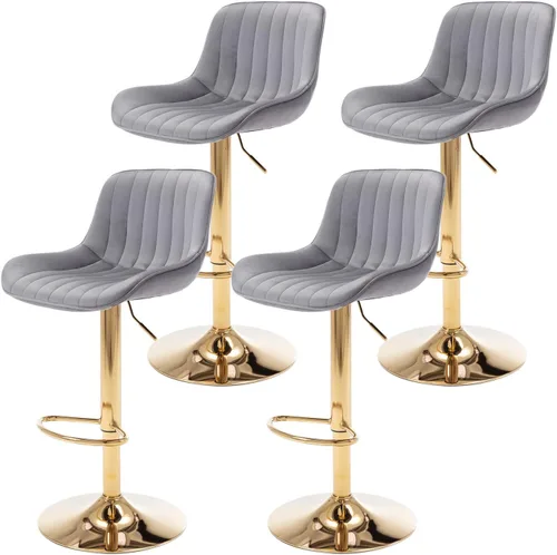 Miniatura 12 de ECHINGLE Juego de 2 taburetes de bar de terciopelo, taburetes de bar giratorios de altura de mostrador con respaldo y altura ajustable, modernos