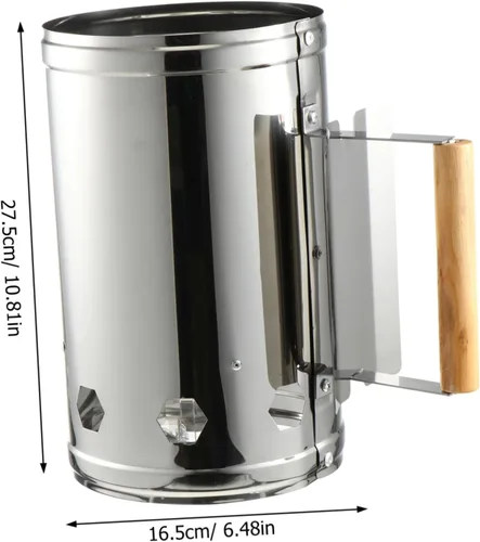 Miniatura 3 de Yardwe Accesorios de parrilla de cubo de acero inoxidable para parrilla al aire libre, accesorios de arranque de chimenea de cocina al aire libre