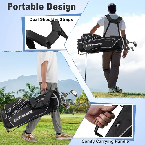 Miniatura 7 de Tangkula 9/10 Pieces Men's Complete Golf Clubs Set, Golf Club Package Set with 460CC Driver, Fairway Wood & Hybrid, Irons, Putter, Portable Regular