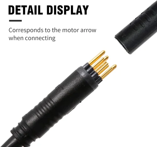 Miniatura 3 de Conector de cable Ebike 9 Pin 23.6 in Cable de motor macho Adaptador de motor eléctrico de bicicleta con sensor Hall Piezas de conversión Ebike
