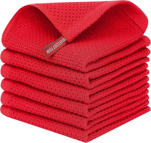 Miniatura 76 de Kitinjoy - Paños de cocina de 100 % algodón, tela de tejido gofrado, paño de limpieza ultrasuave, absorbente y de secado rápido. Gris Oscuro