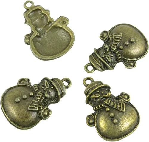 Antiguo Bronce Tono Joyería Hacer Encantos Hallazgos Proveedores 58HL09 Yeti Christmas Snowman