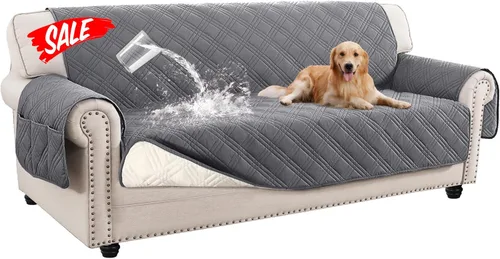 Miniatura 12 de Turquoize Fundas impermeables para sofá de 3 cojines, aptas para mascotas, antideslizante, protector de muebles lavables para mascotas, niños, Roble