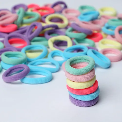 Miniatura 2 de Ligas para el cabello, mini bandas para el cabello coloridas sin costuras, suaves y elásticas, soportes para cola de caballo (coloridas, 200 piezas)
