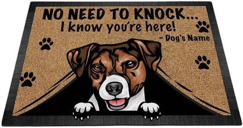 Miniatura 19 de Felpudo personalizado para amantes de los perros, diseño de pastor alemán, No Need to Knock I Konw You're Here, 27.5 x 17.7 pulgadas German Shepherd