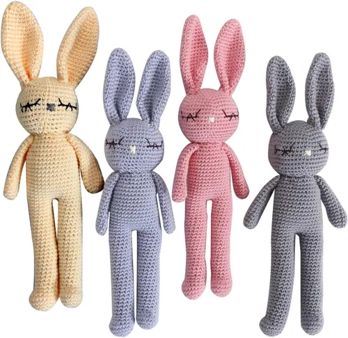 Moni's Choice Peluche de bebé de 11 pulgadas, diseño de conejito de Pascua, suave, autismo, bebé, sueño, regalo para recién nacido, 100% hecho a