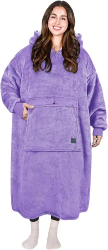 Miniatura 11 de Tirrinia Sudadera Manta de Gran Tamaño con Capucha, Mantas Sherpa Esponjosas Vestibles, Manta Sudadera Reversible y Acogedora, Regalo para Adultos #
