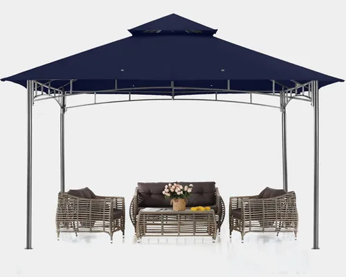 Miniatura 22 de ABCCANOPY Gazebos para patios 10x10 - Gazebo con marco de acero para exteriores para césped, patio trasero, jardín, terraza (gris oscuro)