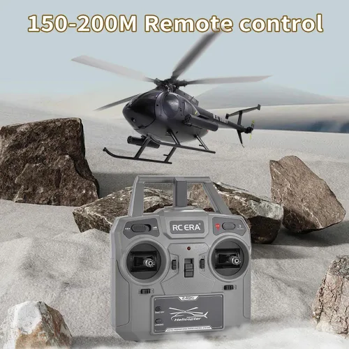 Miniatura 5 de Helicóptero a control remoto Dodoore, Modelo de helicóptero RC C189 MD500, helicópteros de rotor único de 1/28 de escala 4CH con giroscopio de 6