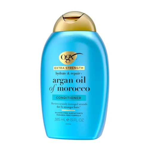 Miniatura 8 de OGX Acondicionador Extra Potente Hidrata y Repara + Aceite de Argán de Marruecos para cabello seco y dañado, aceite de argán prensado en frío