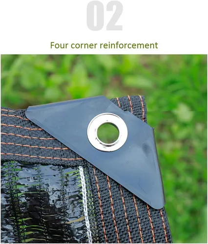 Miniatura 3 de Tela negra con cifrado de aguja plana, 95% resistente a los rayos UV, tela transpirable, con ojales, para invernadero, jardín, patio, pérgola