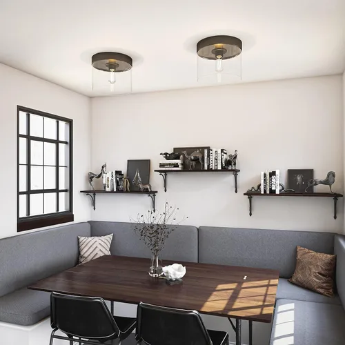 Miniatura 7 de Kenroy Home 91837ORB Capri 1 Lt Mount Lg Pan Flushs, mediano, bronce ennegrecido aceitado