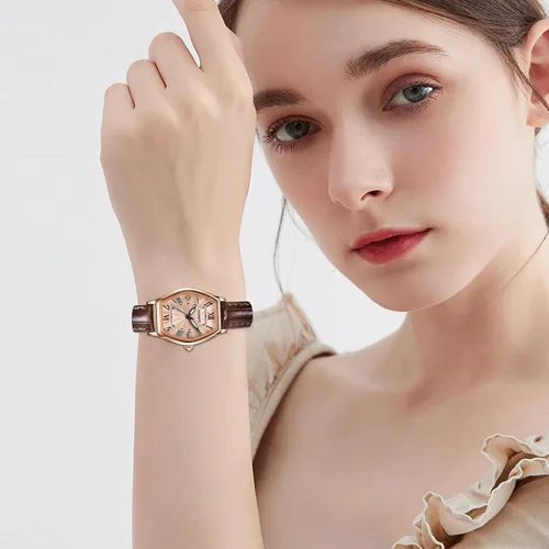 Miniatura 7 de Women's Leather Band Watch, Dainty Elegant Barrel-Shaped Women Watches Classic Vintage Retro Ladies Dress Wrist Watch, Gifts Present for Her