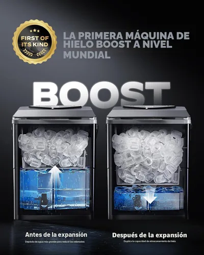 Miniatura 2 de Silonn - Máquina para hacer hielo Boost con innovadora canasta de hielo de 2.5L y tanque de agua de 1.8L, 9 cubos de hielo bala en 6 minutos