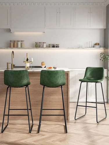 Miniatura 16 de Bar Stools Set of 2, 26 Inches Counter Height Bar Stools with Back, Modern Faux Leather Barstools with Metal Legs and Footrest, Bar Chairs for