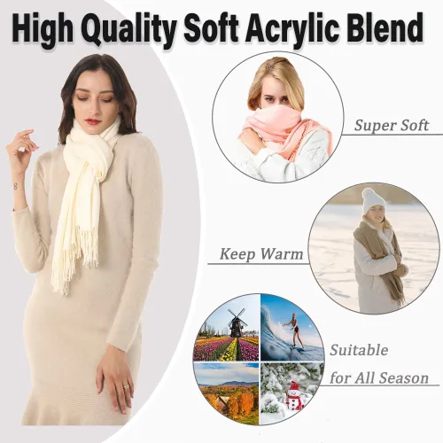 Miniatura 2 de Gomust Bufanda tipo pashmina para mujer, ideal para regalo de boda, Navidad, cumpleaños, estola grande y suave