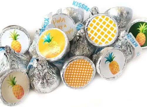 Miniatura 3 de Party Like a Pineapple Tropical Label for Hershey'S Kisses Chocolates - Pegatinas de caramelo - Juego de 240