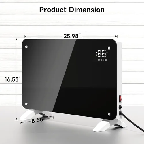 Miniatura 7 de SUNDATE Calentador de convección con control Wifi, calentador de espacio interior, calefacción eléctrica de 1500 W con control remoto, pantalla