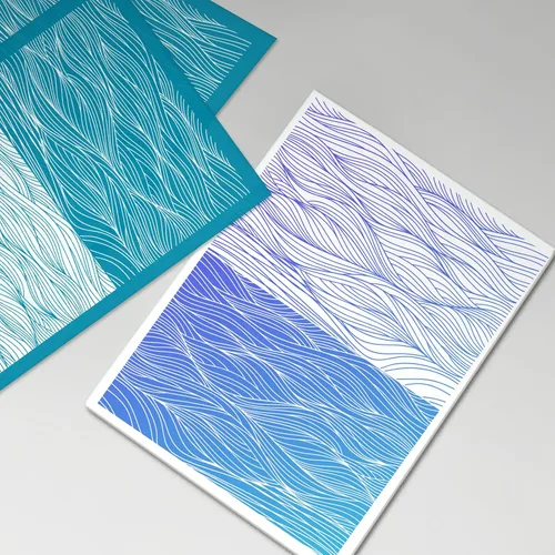 Miniatura 7 de OLYCRAFT Plantilla de arcilla de olas de mar de 4 x 5 pulgadas, pantalla de seda de línea ondulada para arcilla polimérica, plantillas de pantalla