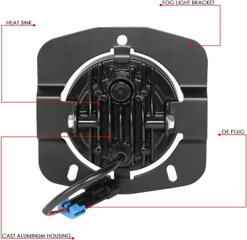 Miniatura 6 de DNA MOTORING FL-HAY-015-CH - Par de faros antiniebla de proyector LED completo compatibles con Kenworth T680 2011-2022, lente transparente cromada