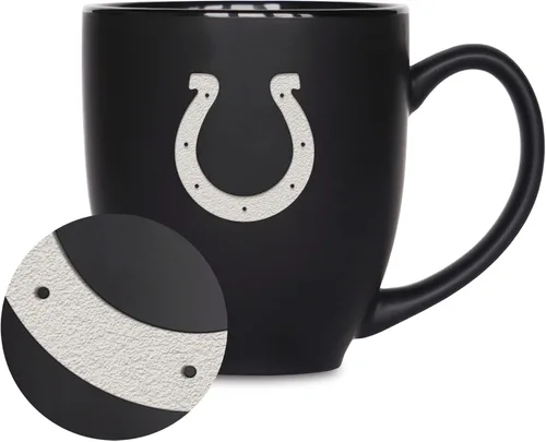 Miniatura 32 de Rico Industries Taza Bistro Mate Negra de Fútbol Americano NFL de 15 onzas - Para Bebidas Calientes o Frías - Logotipo del Equipo Grabado para una