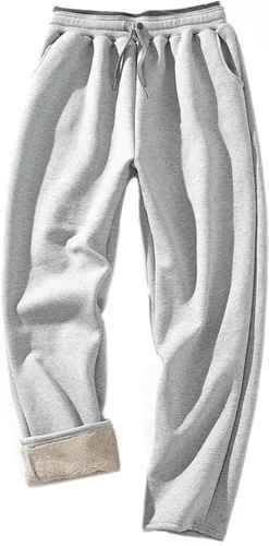 HeSaYep Pantalones deportivos de forro polar para hombre, con forro de sherpa, pantalones cálidos de invierno, pantalones deportivos con bolsillos