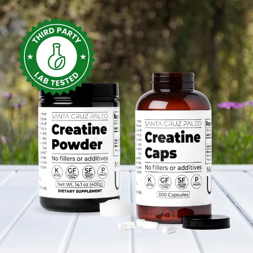 Miniatura 5 de Santa Cruz Paleo, Polvo de Monohidrato de Creatina Micronizado, Suplemento Sin Sabor para Pre Entrenamiento y Apoyo Muscular, Libre de Gluten Keto