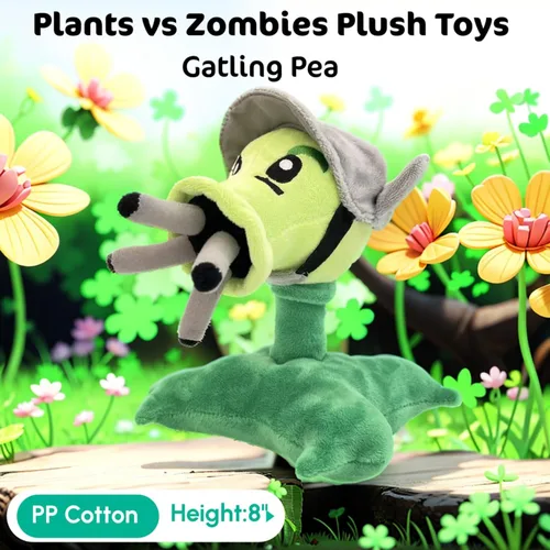 Miniatura 6 de Dyharnsty 4 piezas Plantas vs Zombis - Juego de juguetes de peluche Peashooter, figuras blandas de Plantas vs Zombis, juguetes PVZ de Plantas 1 2 set